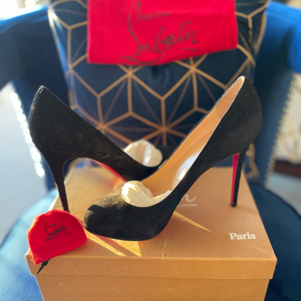 CHRISTIAN LOUBOUTIN New Declic 120 Suede Royal